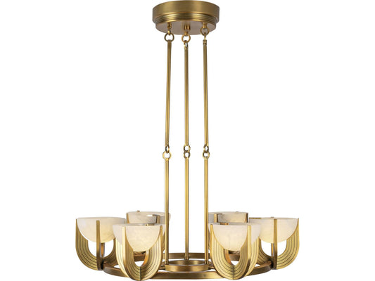 Alora Lighting Colette Modern Integrated LED Chandelier in Vintage Brass with Alabaster