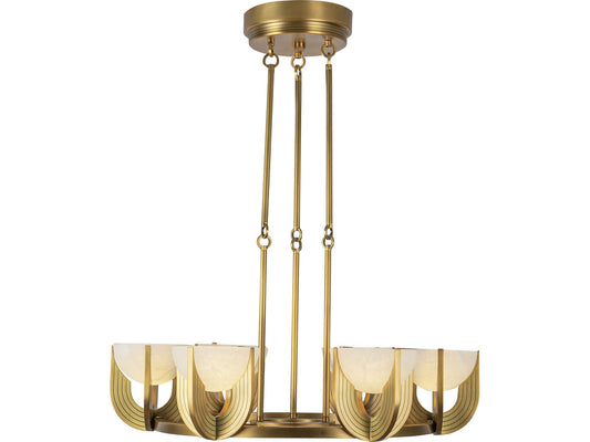 Alora Lighting Colette Modern Integrated LED Chandelier in Vintage Brass with Alabaster