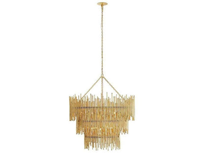 Arteriors Home 12-Light Prescott 3-Tier Chandelier in Gold Leaf
