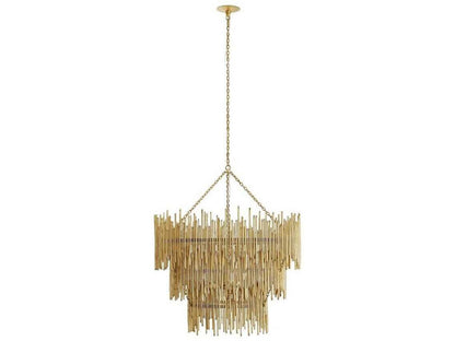 Arteriors Home 12-Light Prescott 3-Tier Chandelier in Gold Leaf