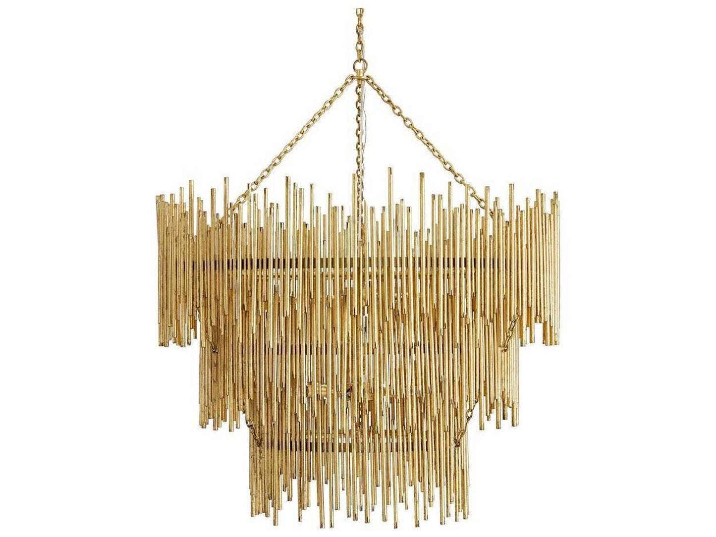 Arteriors Home 12-Light Prescott 3-Tier Chandelier in Gold Leaf