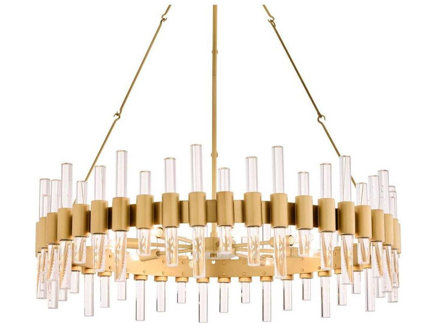Arteriors Home 8-Light Haskell Large Chandelier in Antique Brass and Clear Acrylic