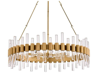 Arteriors Home 8-Light Haskell Large Chandelier in Antique Brass and Clear Acrylic