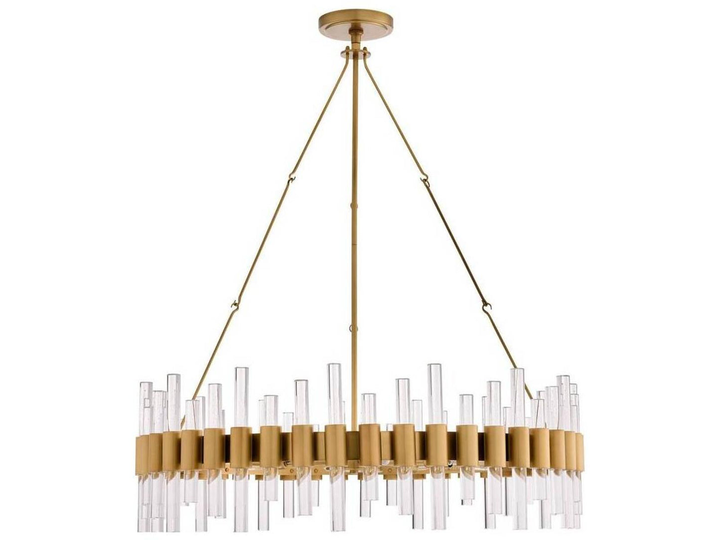 Arteriors Home 8-Light Haskell Large Chandelier in Antique Brass and Clear Acrylic