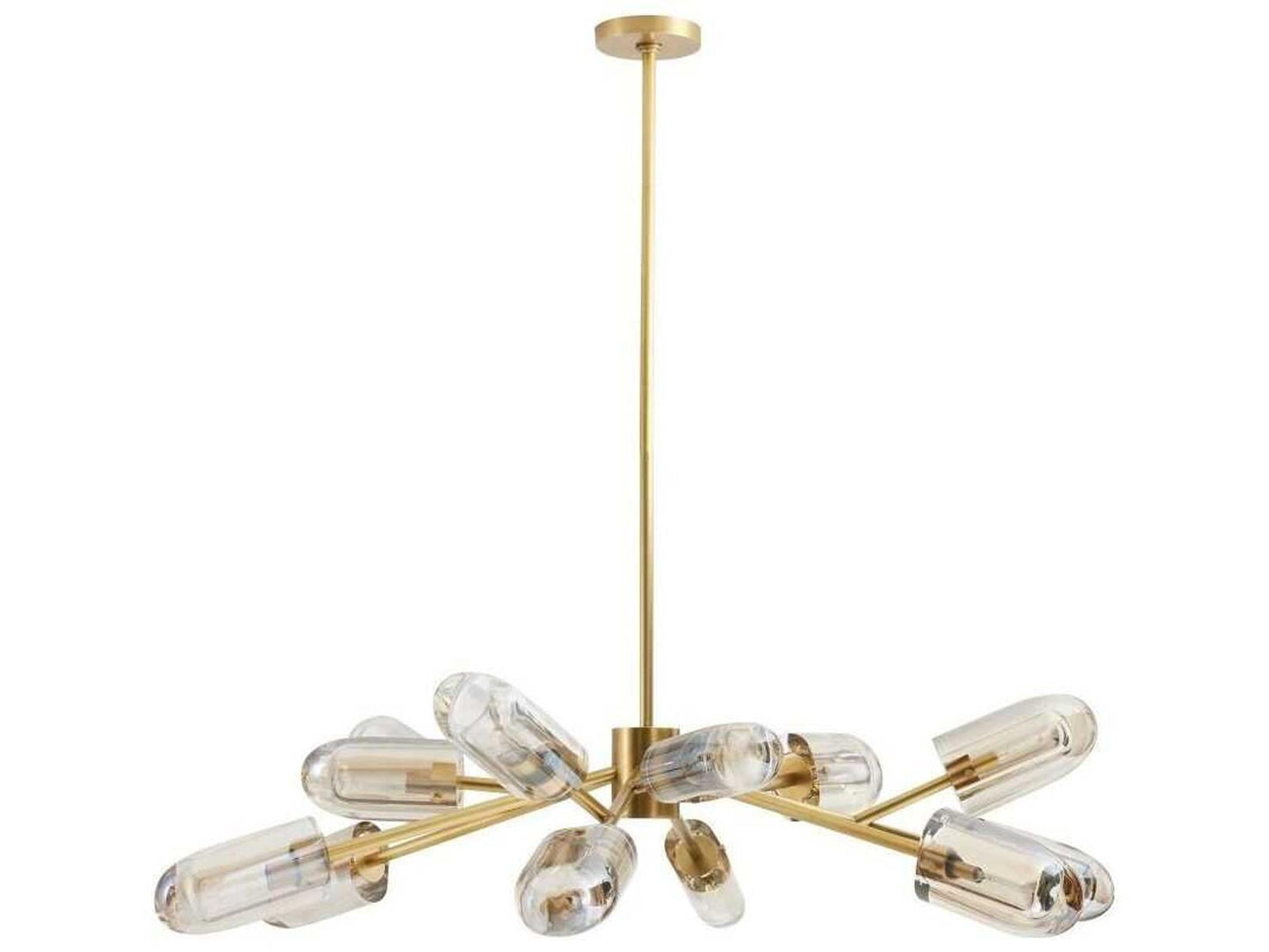 Arteriors Home Javier 12-Light Chandelier in Antique Brass and Champagne Crystal