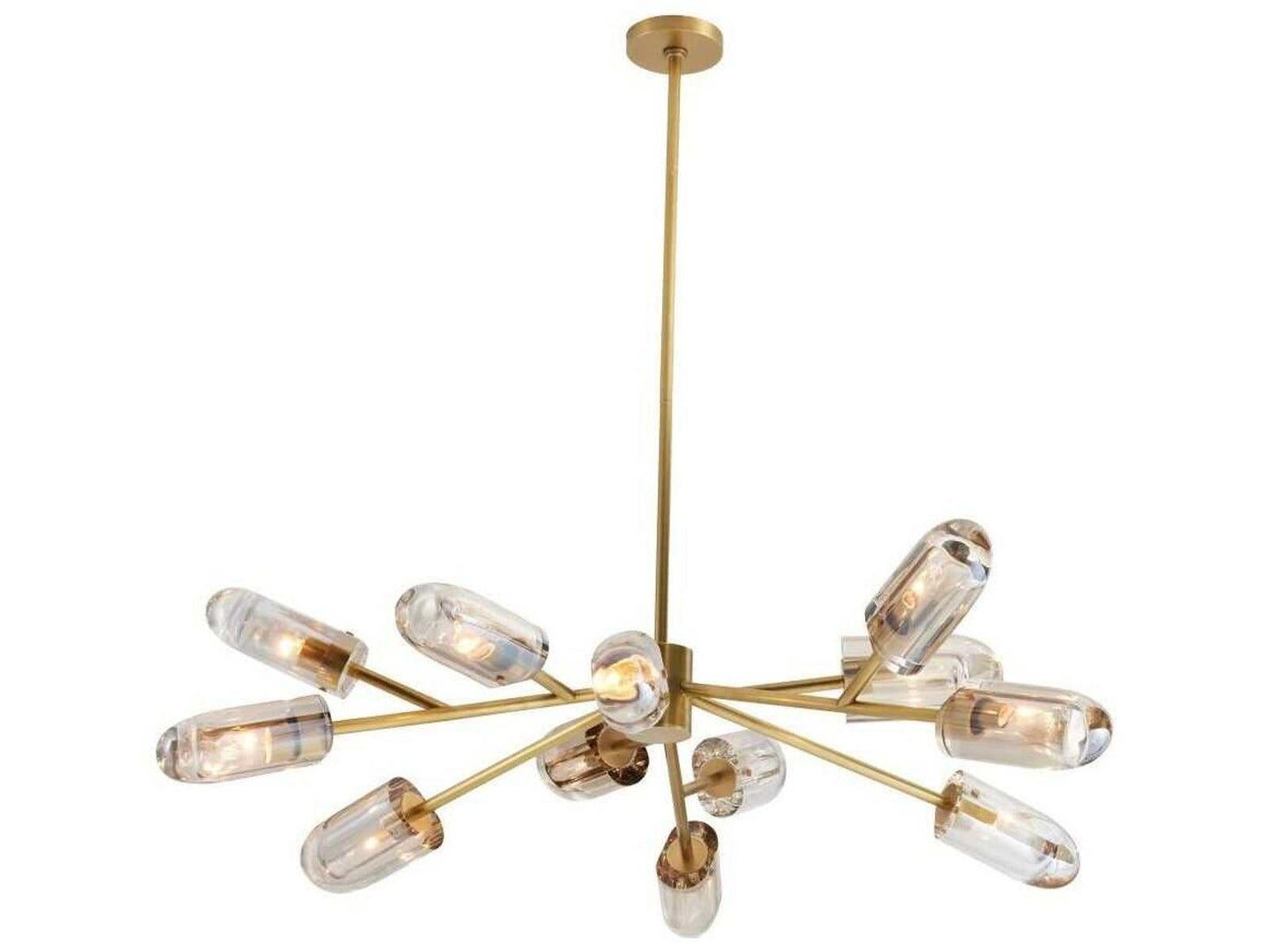 Arteriors Home Javier 12-Light Chandelier in Antique Brass and Champagne Crystal