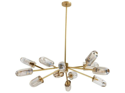 Arteriors Home Javier 12-Light Chandelier in Antique Brass and Champagne Crystal