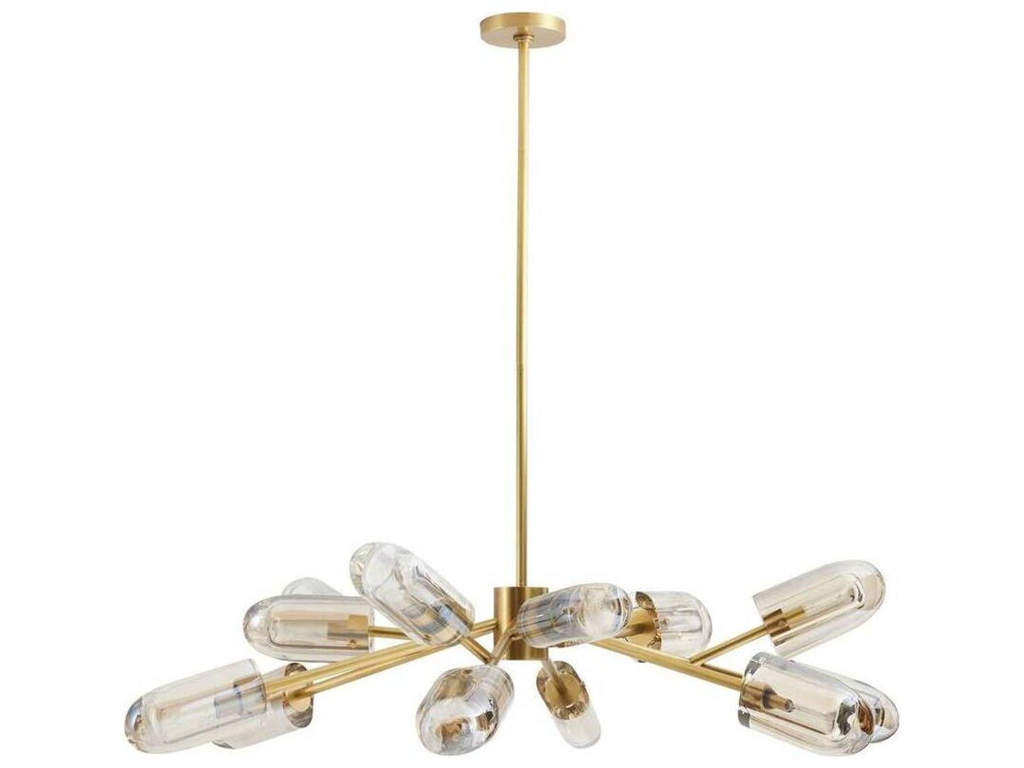 Arteriors Home Javier 12-Light Chandelier in Antique Brass and Champagne Crystal