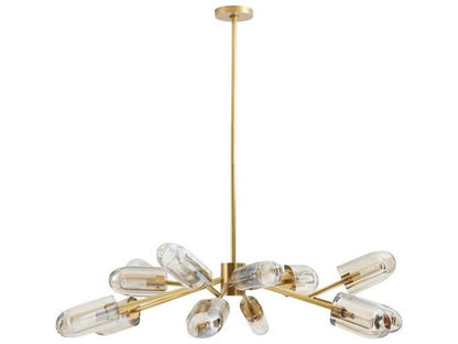 Arteriors Home Javier 12-Light Chandelier in Antique Brass and Champagne Crystal