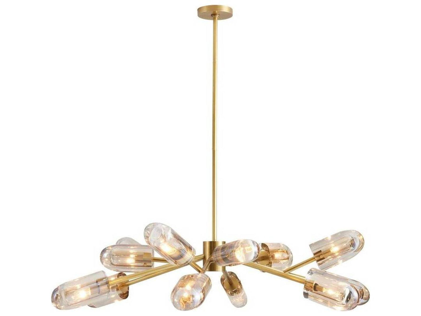 Arteriors Home Javier 12-Light Chandelier in Antique Brass and Champagne Crystal
