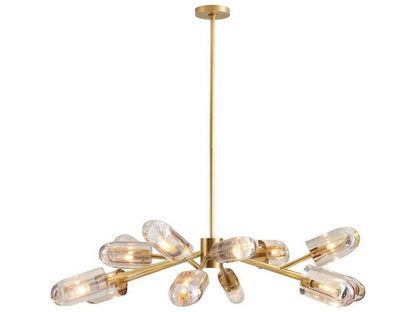 Arteriors Home Javier 12-Light Chandelier in Antique Brass and Champagne Crystal