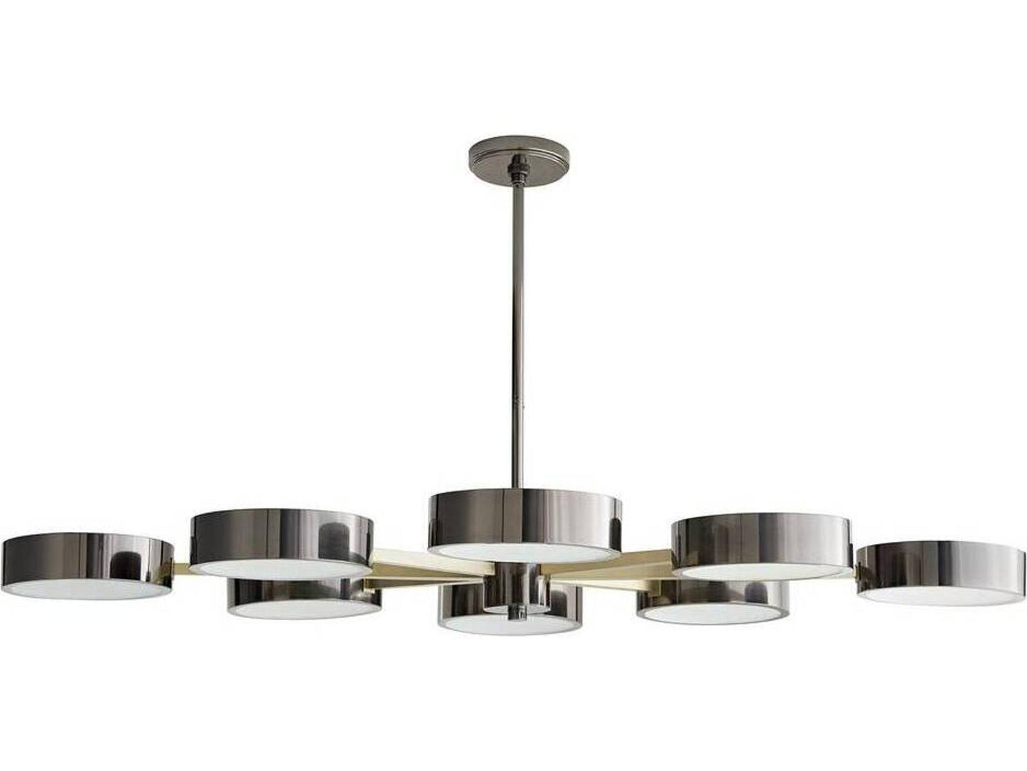 Arteriors Home 8-Light Linus Starburst Chandelier in Pale Brass with Black Nickel