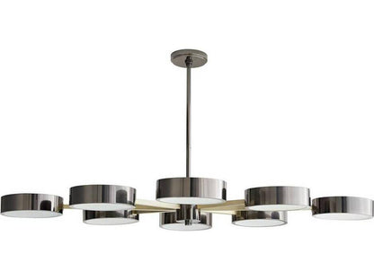 Arteriors Home 8-Light Linus Starburst Chandelier in Pale Brass with Black Nickel