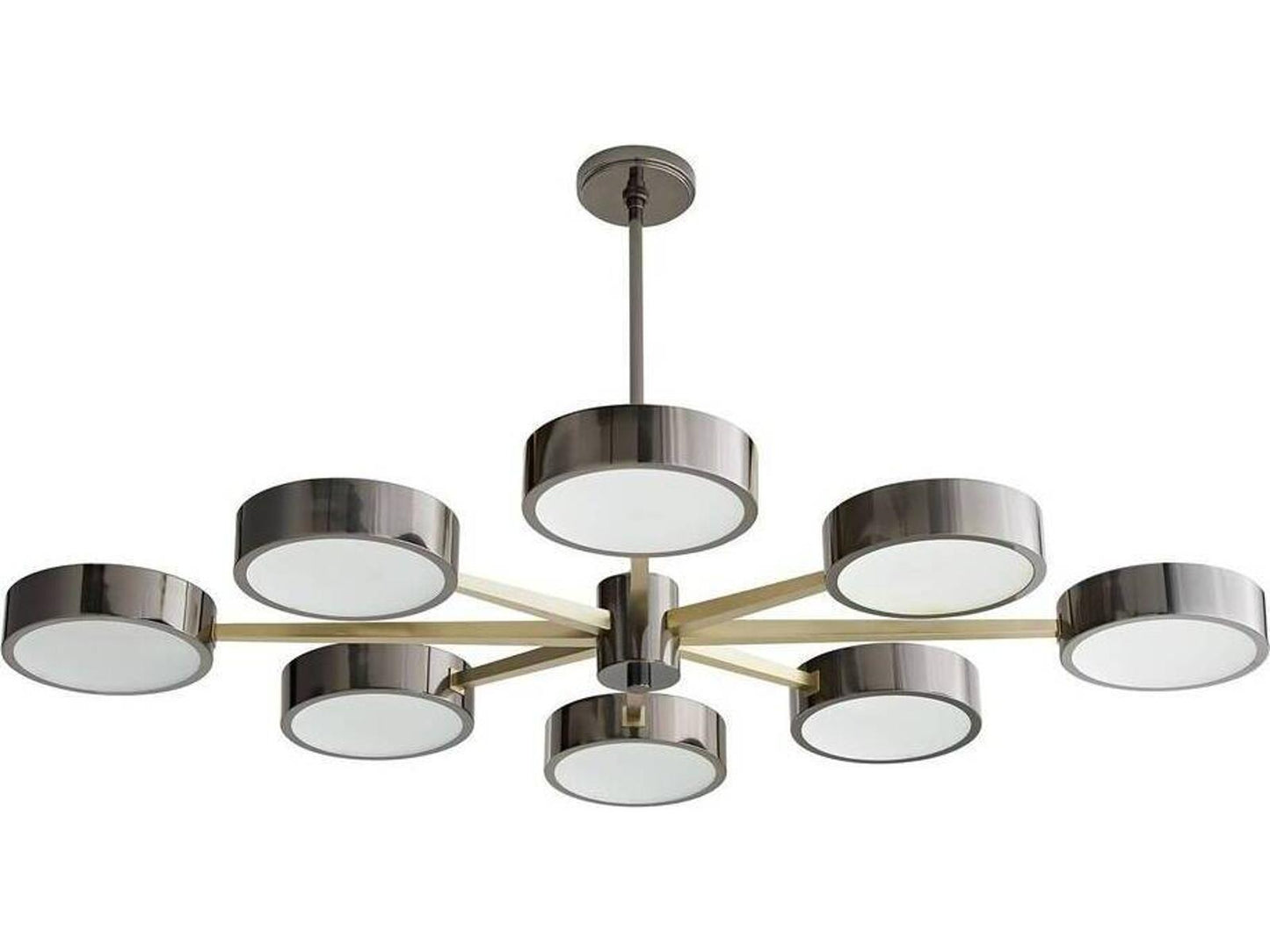 Arteriors Home 8-Light Linus Starburst Chandelier in Pale Brass with Black Nickel