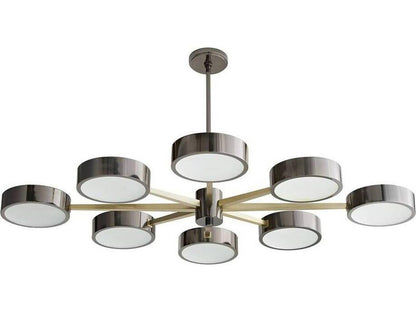 Arteriors Home 8-Light Linus Starburst Chandelier in Pale Brass with Black Nickel