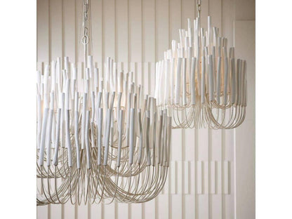 Arteriors Home Tilda 6-Light Large Chandelier in Whitewash Wood and Iron