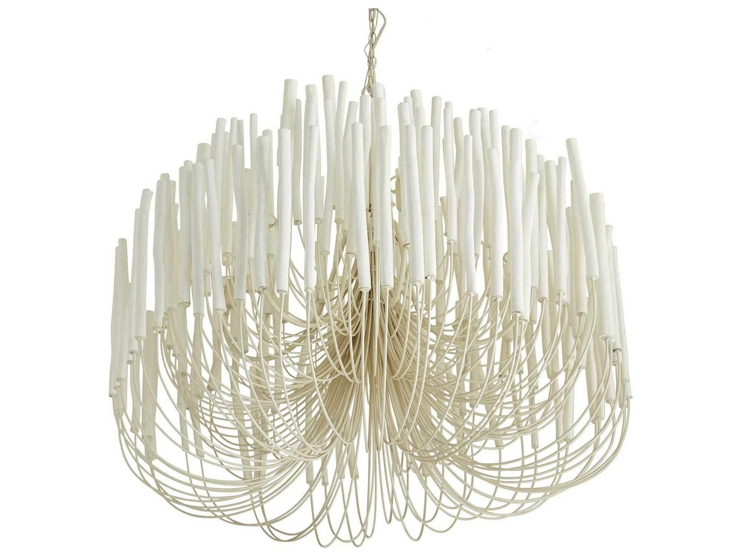 Arteriors Home Tilda 6-Light Large Chandelier in Whitewash Wood and Iron