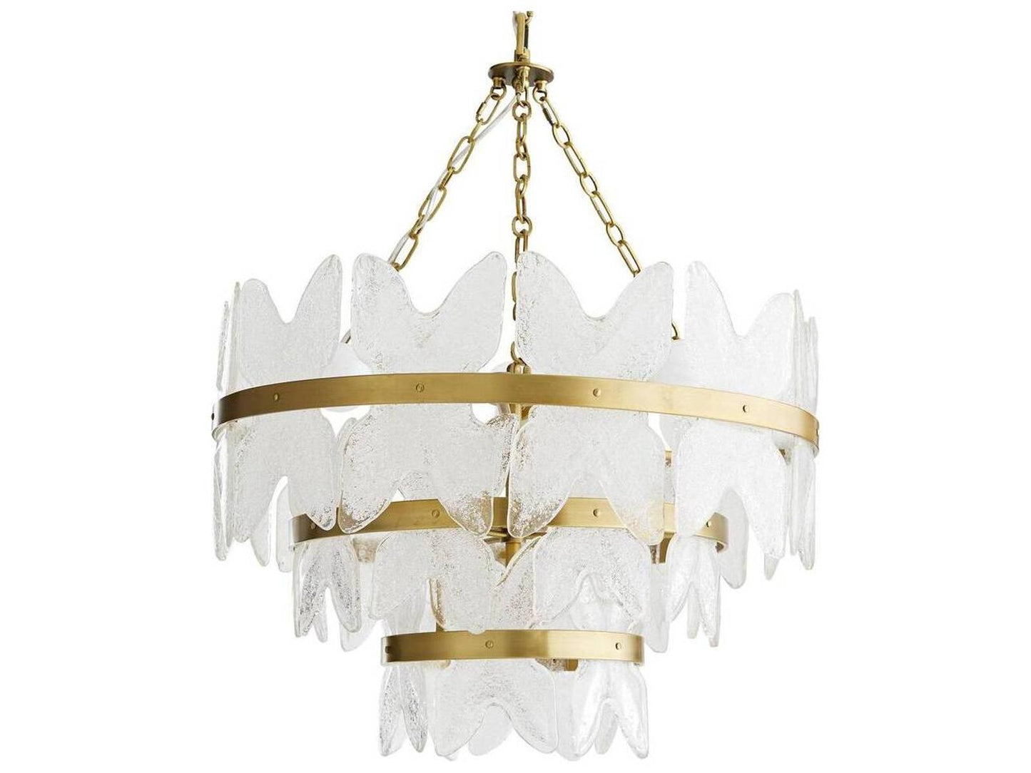 Arteriors Home Millie 7-Light Tiered Chandelier in Antique Brass and Seeded Glass