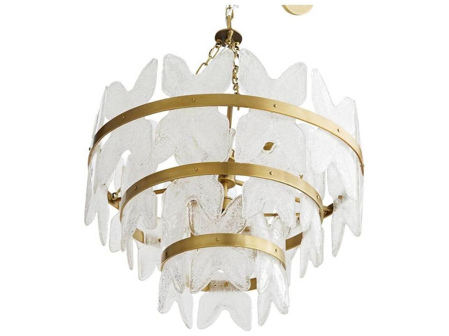 Arteriors Home Millie 7-Light Tiered Chandelier in Antique Brass and Seeded Glass