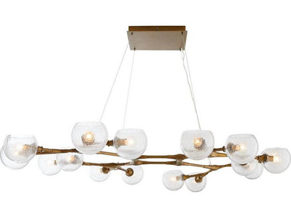 Arteriors Home 16-Light Mahowald Chandelier in Antique Brass with Crackle Glass