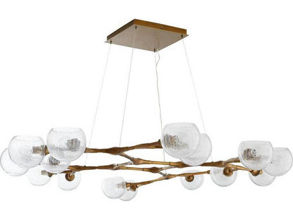 Arteriors Home 16-Light Mahowald Chandelier in Antique Brass with Crackle Glass