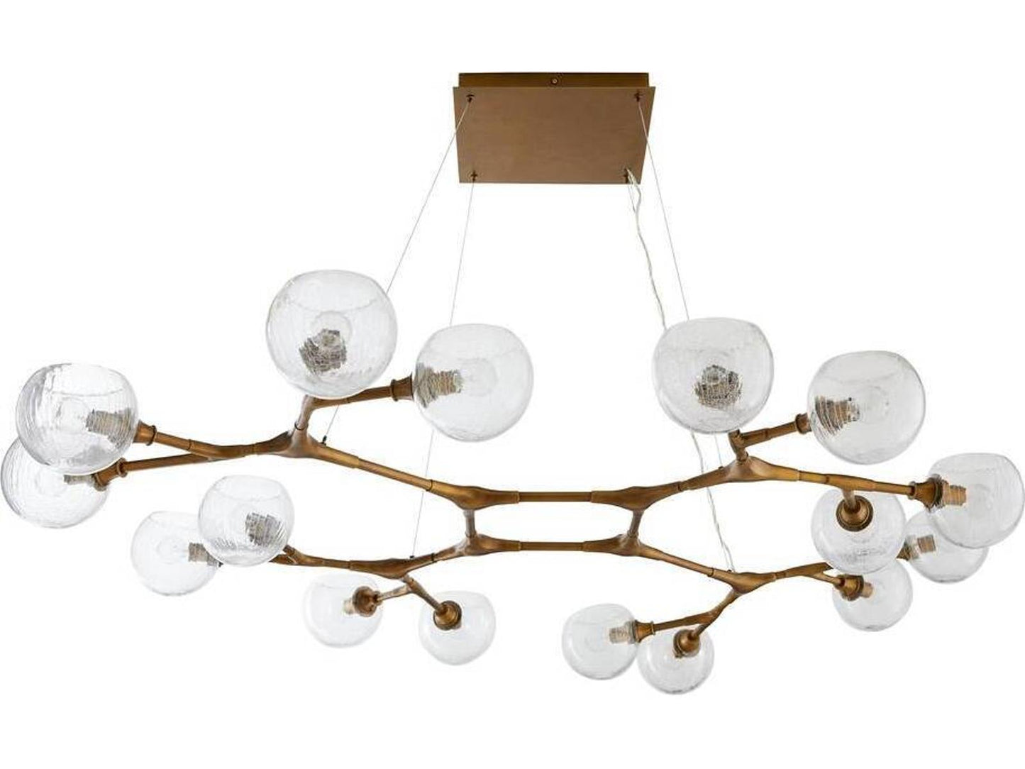 Arteriors Home 16-Light Mahowald Chandelier in Antique Brass with Crackle Glass