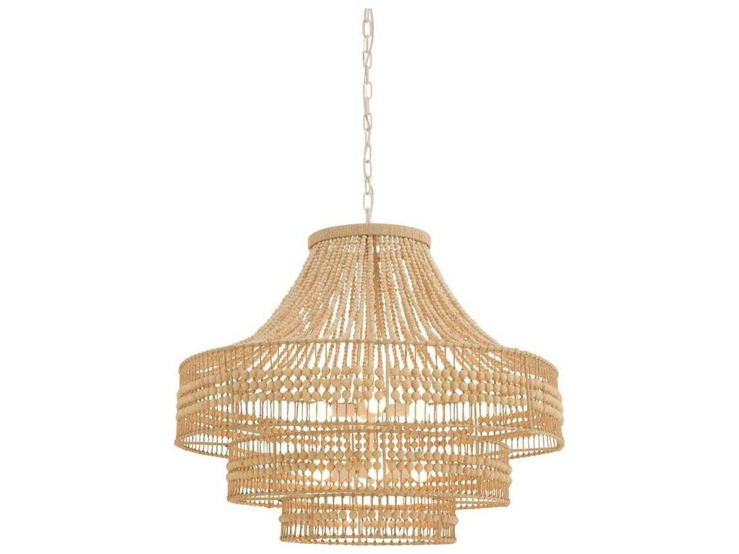 Arteriors Home Tulane 8-Light Chandelier with Wood Beads and Abaca Wrap