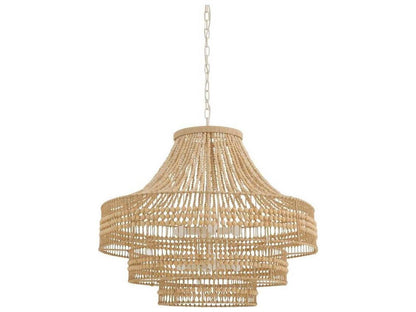 Arteriors Home Tulane 8-Light Chandelier with Wood Beads and Abaca Wrap