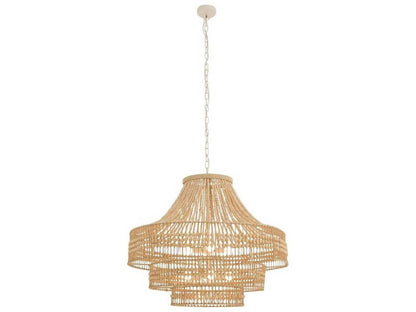 Arteriors Home Tulane 8-Light Chandelier with Wood Beads and Abaca Wrap