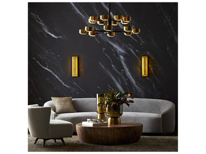 Arteriors Home Jalen 16-Light Chandelier in Vintage Brass with Frosted Glass