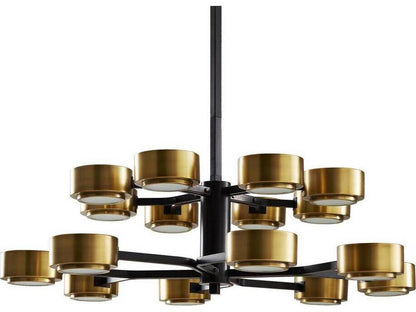 Arteriors Home Jalen 16-Light Chandelier in Vintage Brass with Frosted Glass