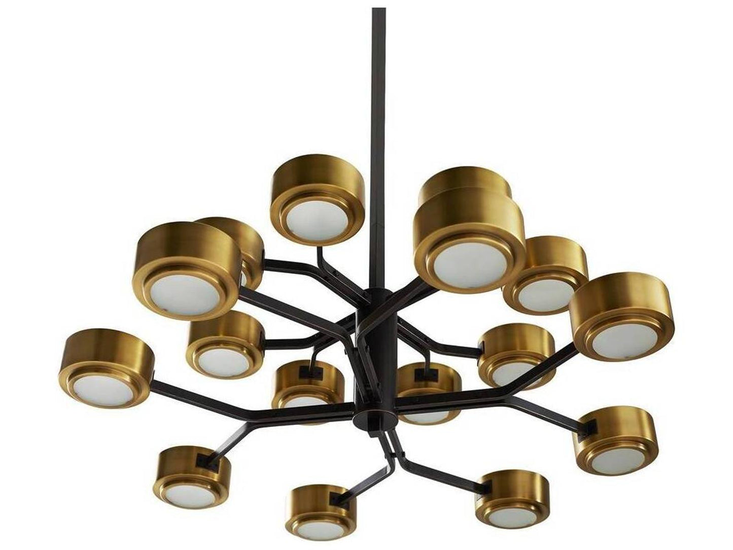 Arteriors Home Jalen 16-Light Chandelier in Vintage Brass with Frosted Glass