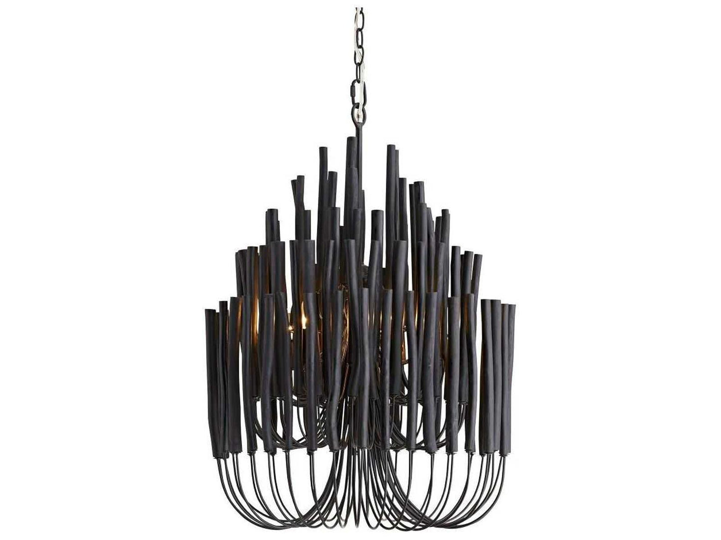 Arteriors Home 5-Light Tilda Chandelier in Black Wood and Blackened Iron