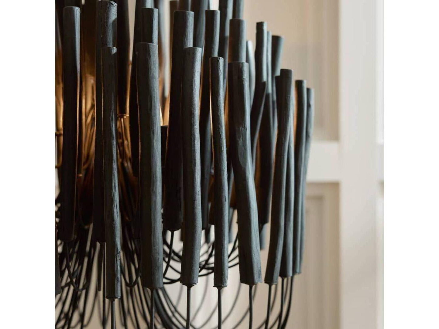 Arteriors Home 5-Light Tilda Chandelier in Black Wood and Blackened Iron