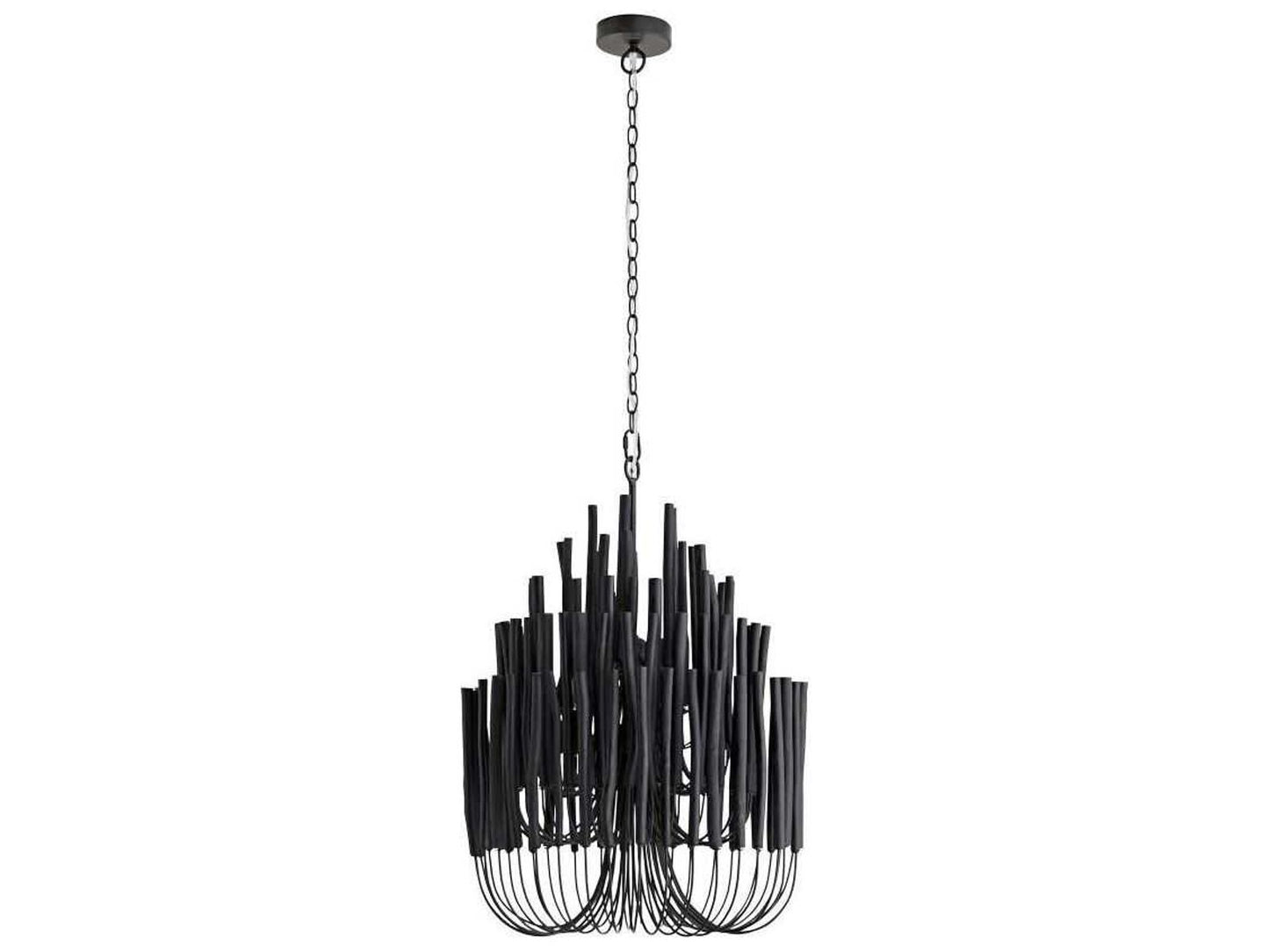 Arteriors Home 5-Light Tilda Chandelier in Black Wood and Blackened Iron