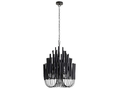 Arteriors Home 5-Light Tilda Chandelier in Black Wood and Blackened Iron