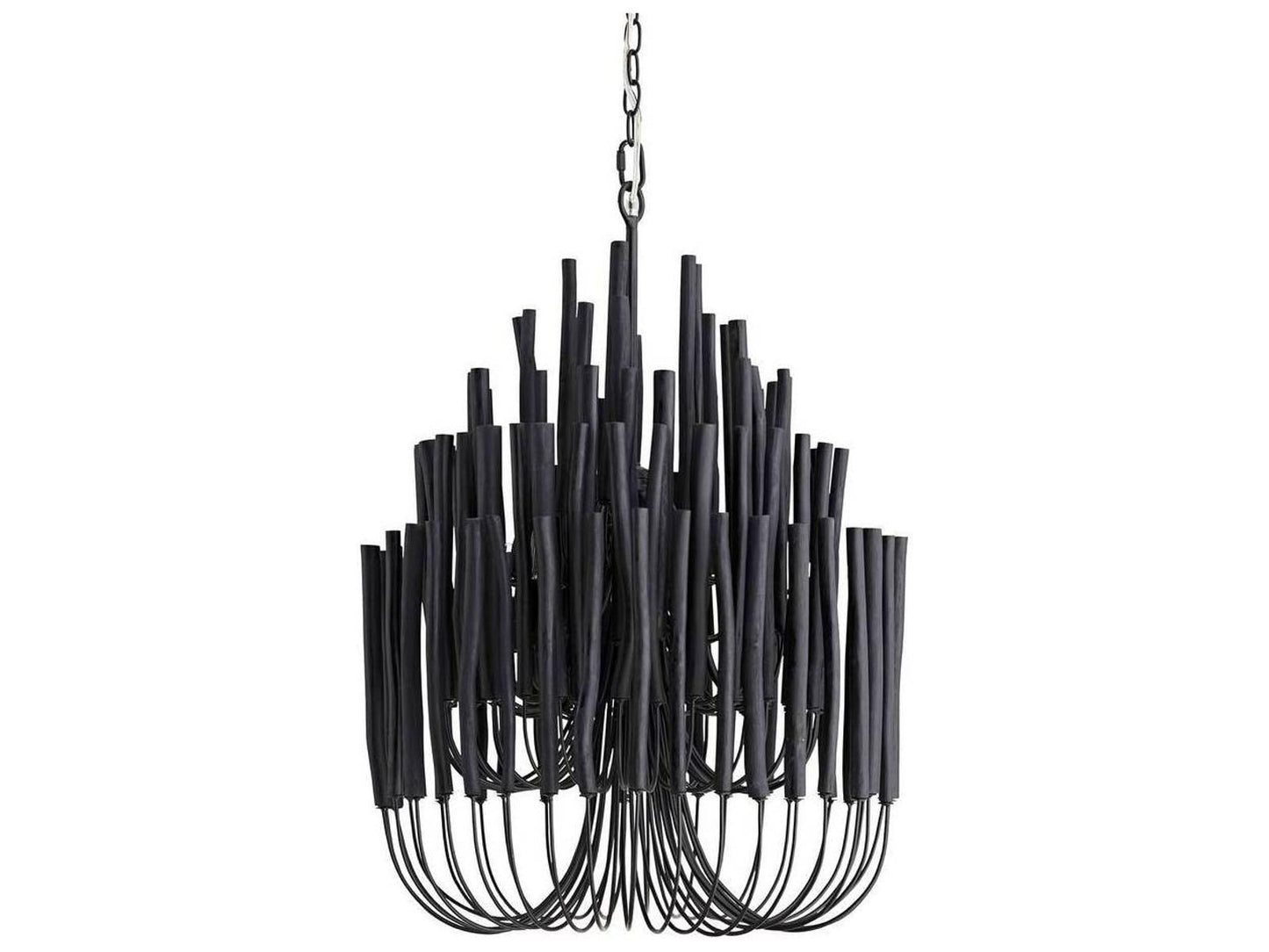 Arteriors Home 5-Light Tilda Chandelier in Black Wood and Blackened Iron
