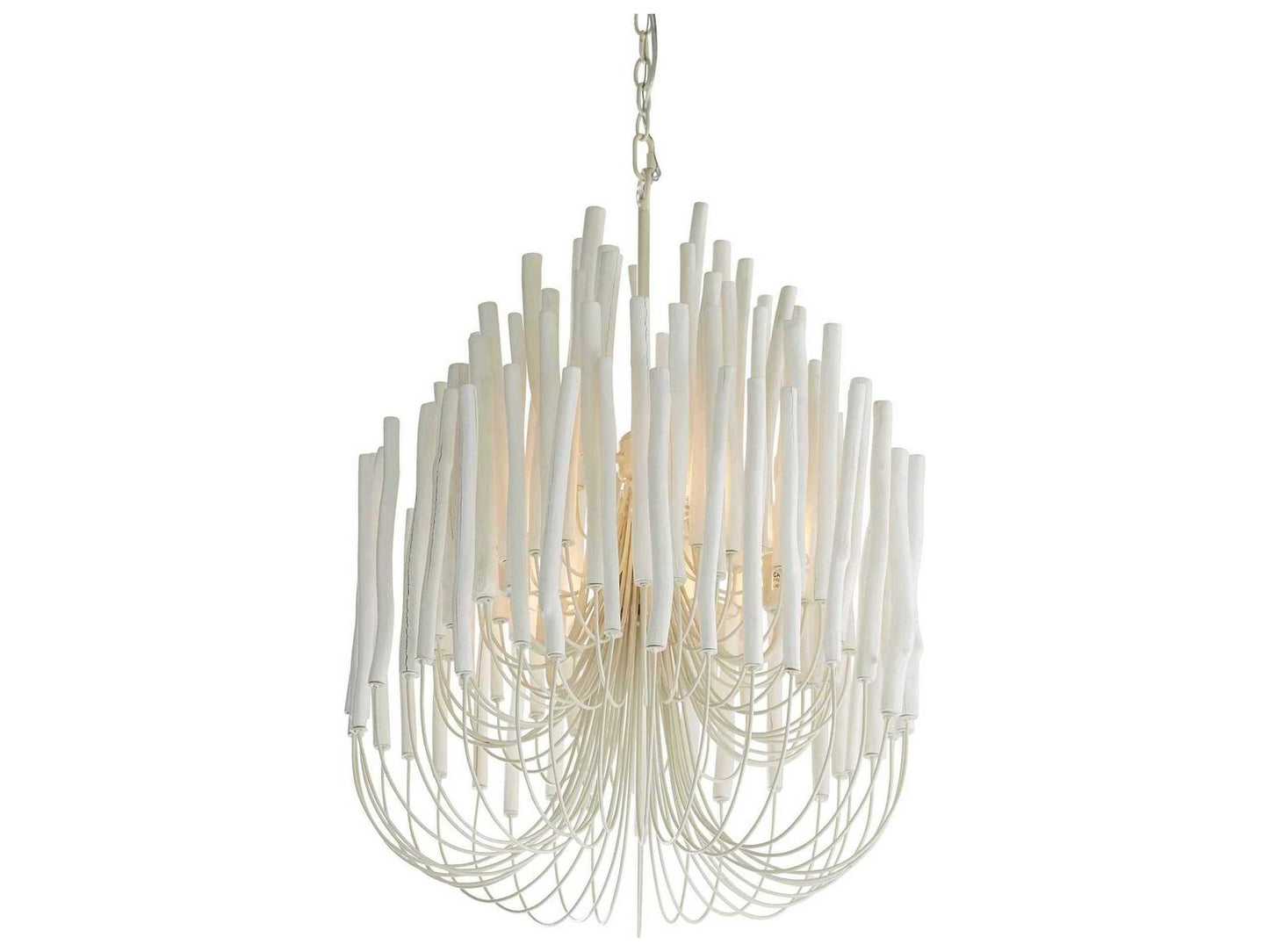 Arteriors Home 5-Light Tilda Chandelier Whitewashed Wood and Iron