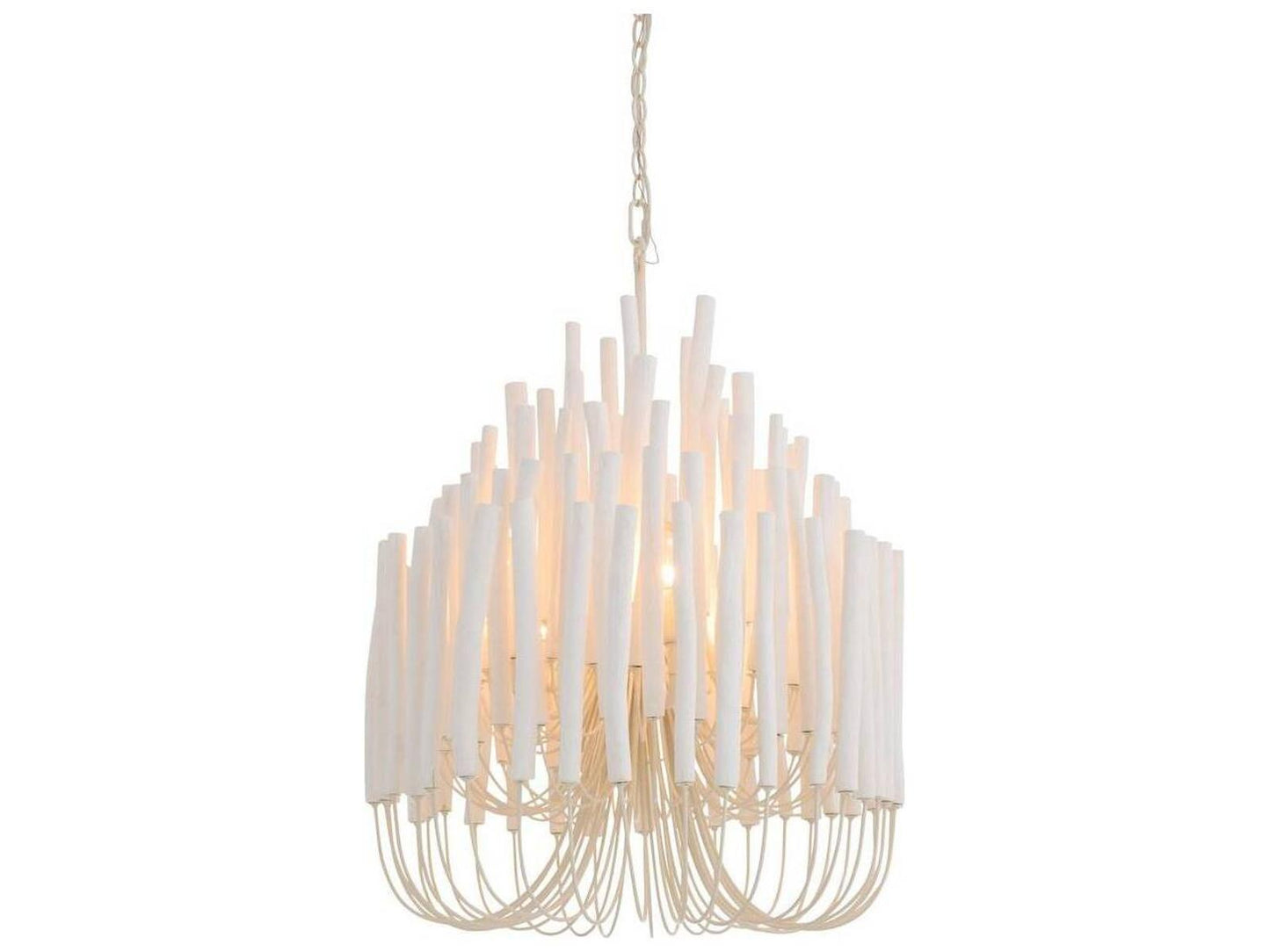 Arteriors Home 5-Light Tilda Chandelier Whitewashed Wood and Iron