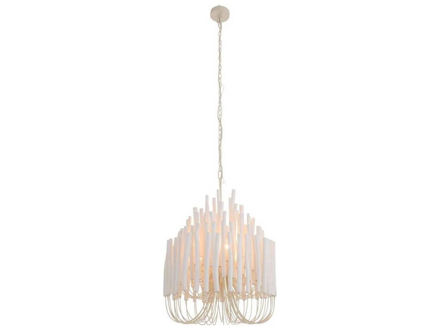 Arteriors Home 5-Light Tilda Chandelier Whitewashed Wood and Iron
