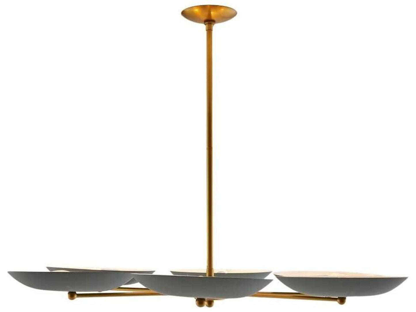 Arteriors Home 6-Light Griffith Chandelier in Cadet Blue and Antique Brass