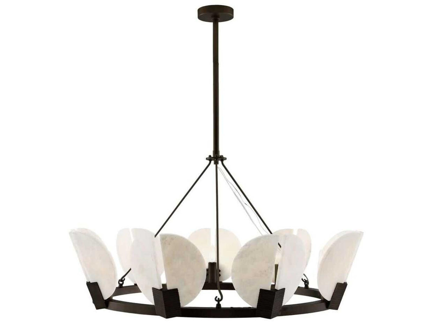 Arteriors Home Sierra 9-Light Chandelier in English Bronze and Alabaster