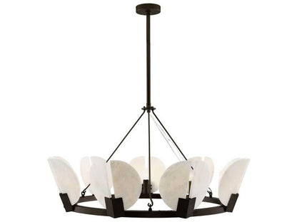 Arteriors Home Sierra 9-Light Chandelier in English Bronze and Alabaster