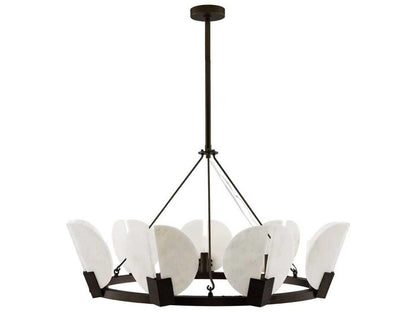 Arteriors Home Sierra 9-Light Chandelier in English Bronze and Alabaster