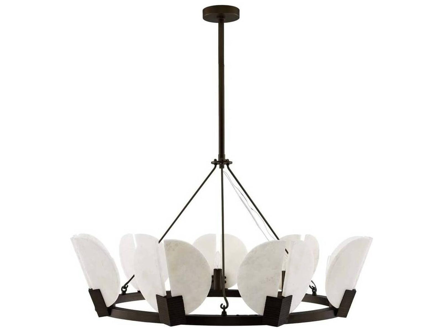Arteriors Home Sierra 9-Light Chandelier in English Bronze and Alabaster