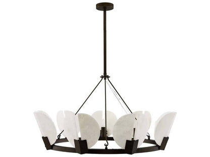Arteriors Home Sierra 9-Light Chandelier in English Bronze and Alabaster