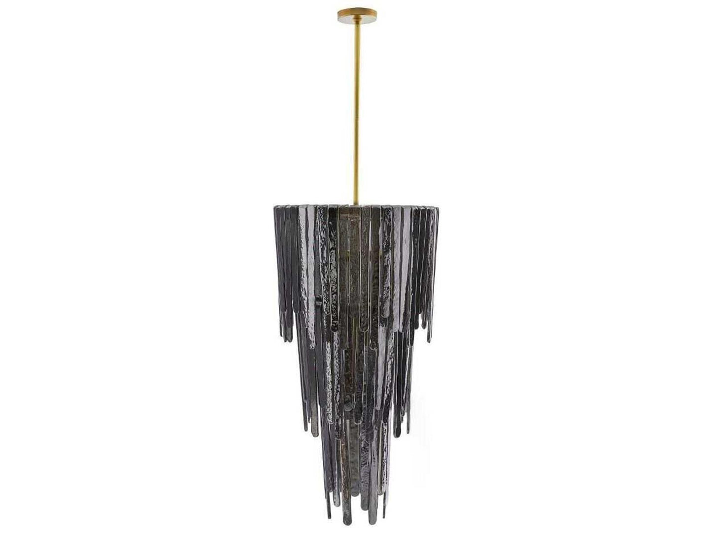 Arteriors Home Raine 7-Light Chandelier in Blue Smoke Luster Glass and Antique Brass