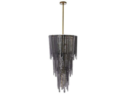Arteriors Home Raine 7-Light Chandelier in Blue Smoke Luster Glass and Antique Brass