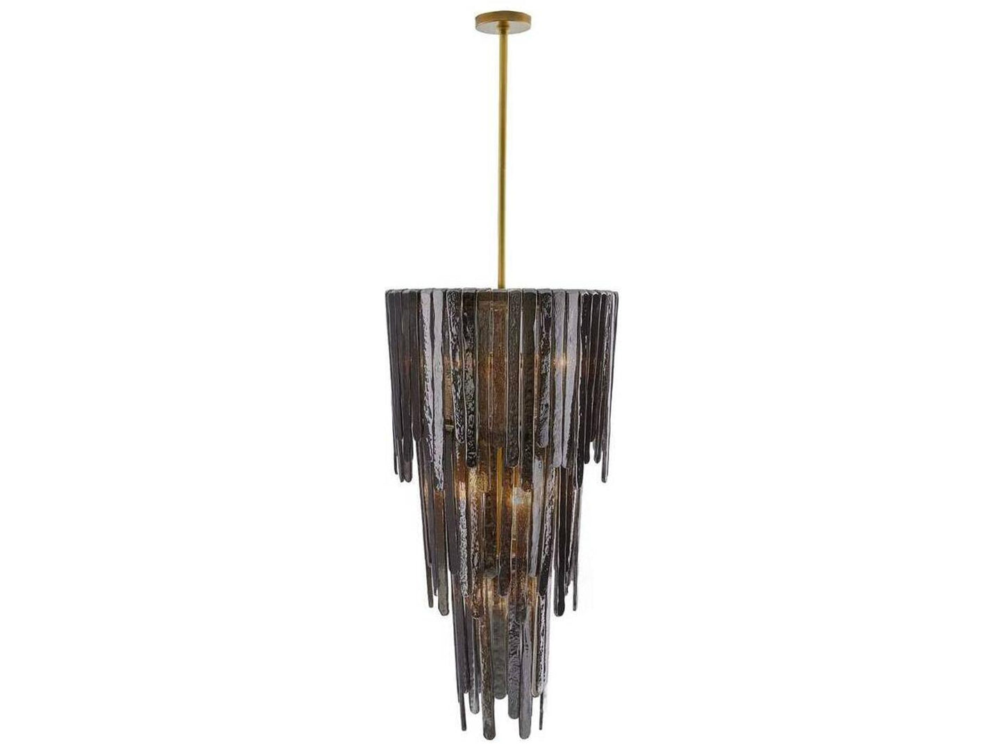 Arteriors Home Raine 7-Light Chandelier in Blue Smoke Luster Glass and Antique Brass