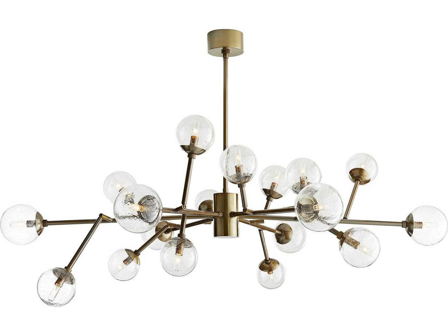 Arteriors Home Arteriors Dallas 18-Light Medium Chandelier in Vintage Brass with Seedy Glass